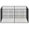 vidaXL Dog Playpen 8 Panels Black Galvanised Steel