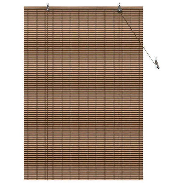 vidaXL Roller Blind with Curtains Manual Brown 110 x 160 cm Bamboo