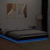 vidaXL Bed Frame with LED Lights without Mattress Black 160x200cm
