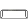 vidaXL Coffee Table Black with Black Marble Glass 120x50x35 cm