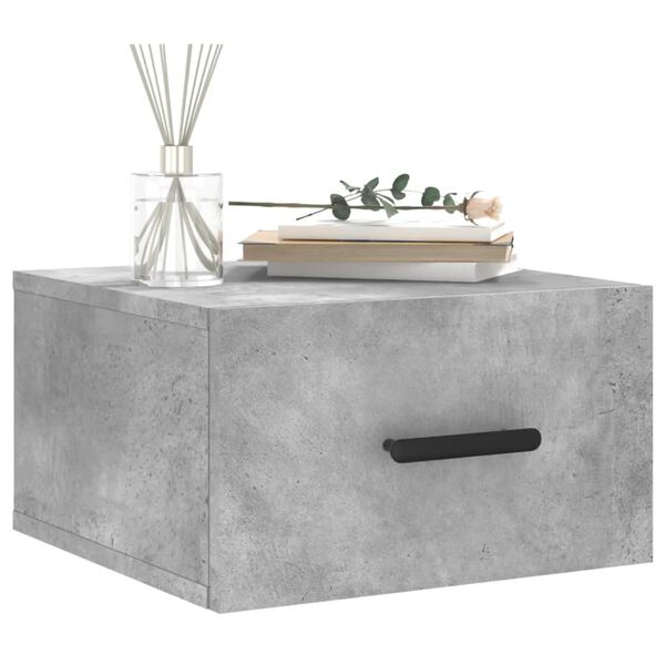 vidaXL Wall-mounted Bedside Cabinet Concrete Grey 35x35x20 cm