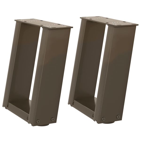 vidaXL Coffee Table Legs U-Shaped 2 pcs Natural Steel 30x(30-31) cm Steel