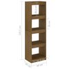 vidaXL Book Cabinet Room Divider Honey Brown 40x30x135.5 cm Pinewood
