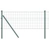 vidaXL Fence with Post Green 0.8 x 10 m Steel and PVC
