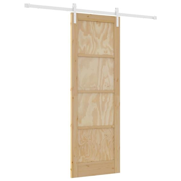 vidaXL Sliding Door Brown 73.5 x 211 cm Solid Pine Wood