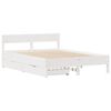 vidaXL Bed Frame without Mattress White 120x190 cm Small Double Solid Wood Pine