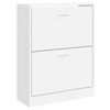 vidaXL Shoe Cabinet High Gloss White 63x24x81 cm Engineered Wood