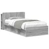vidaXL Bed Frame with Storage Grey Sonoma 100 x 200 cm Engineered Wood