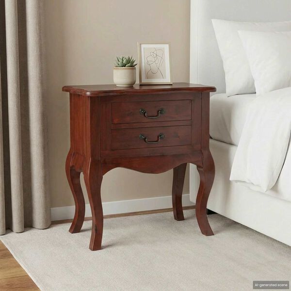 vidaXL Side Table Brown 60.5 x 30 x 61 cm Solid Mahogany Wood