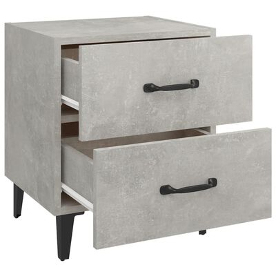 vidaXL Bedside Cabinets 2 pcs Concrete Grey 40x35x47.5 cm