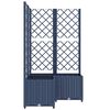 vidaXL Garden Planter with Trellis Blue Grey 80x80x136 cm PP