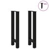 vidaXL Console Table Legs Black 2 pcs 28x(72-73) cm Steel