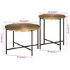 vidaXL Coffee Tables 2 pcs Brass and Black Metal