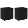 vidaXL Bedside Cabinet 2 pcs Black Oak 45 x 39 x 50cm Engineered Wood