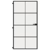 vidaXL Interior Door Slim Black 102.5x201.5 cm Tempered Glass and Aluminium