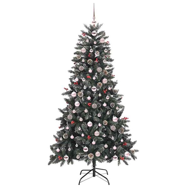 vidaXL Artificial Christmas Tree with 300 LEDs with Stand Green 180 cm