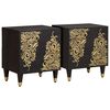 vidaXL Bedside Cabinet with Door 2 pcs Black 40 x 33 x 46 cm