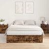 vidaXL Storage Bed Frame Smoked Oak 150 x 200 cm Engineered Wood