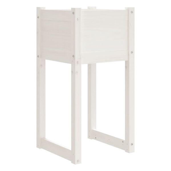 vidaXL Planters 2 pcs White 40x40x81 cm Solid Wood Pine