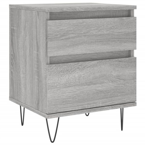 vidaXL Bedside Cabinet Grey Sonoma 40x35x50 cm Engineered Wood