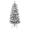 vidaXL Artificial Hinged Christmas Tree Green and White 120 cm