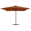 vidaXL Cantilever Garden Parasol with LED lights Terracotta 250x250 cm