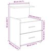vidaXL Bedside Cabinet with 2 Drawers Smoked Oak 40x36.5x62 cm