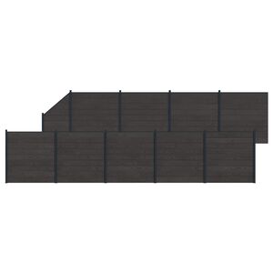 vidaXL Fence Set 10 pcs 1657 x 186 cm WPC and Aluminium Black
