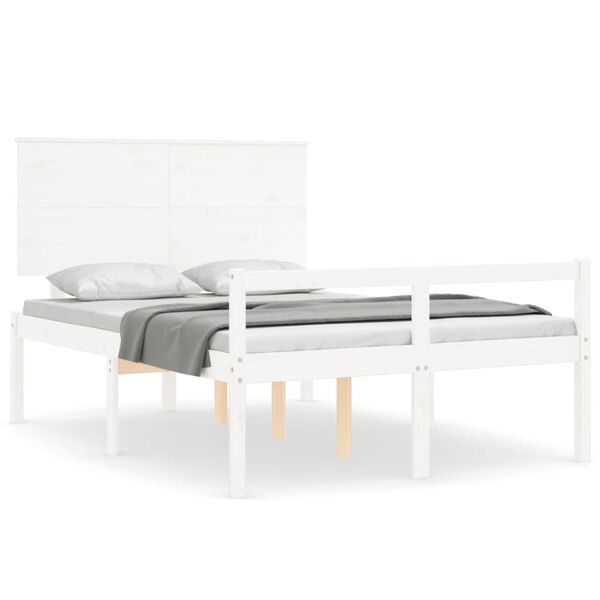 vidaXL Senior Bed without Mattress White 140x190 cm Solid Wood