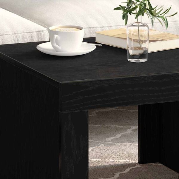 vidaXL Coffee Table Black Oak 50 x 50 x 35 cm Engineered Wood