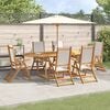 vidaXL 7 Piece Garden Dining Set Solid Wood Acacia and Textilene
