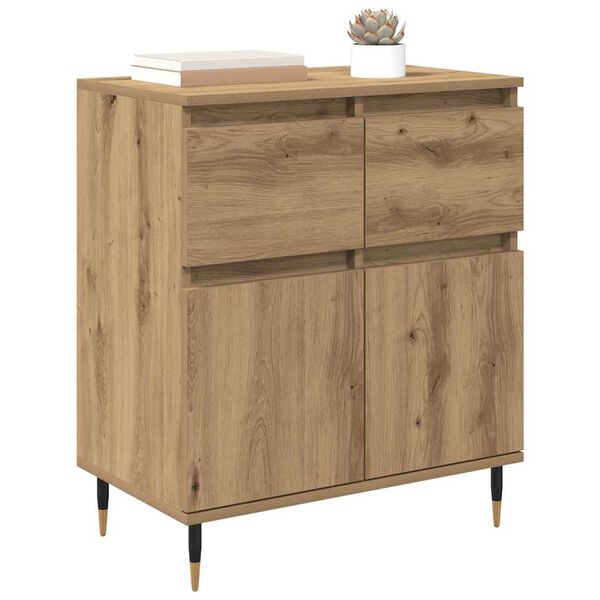 vidaXL Sideboard Artisan Oak 60 x 35 x 70 cm Engineered Wood and Iron