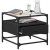 vidaXL Coffee Table with Glass Top Black 50x50x45 cm Steel