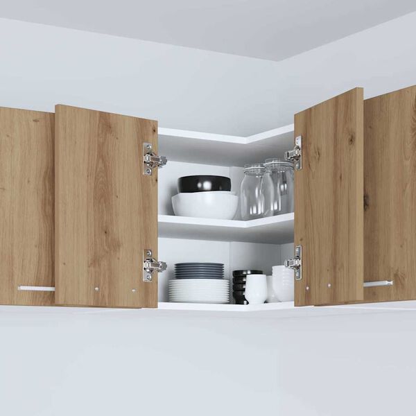 vidaXL Hanging Cabinet Artisan Oak and White 57 x 57 x 40 cm