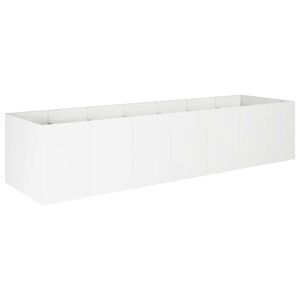 vidaXL Garden Planter White 280 x 80 x 60 cm Cold-rolled Steel