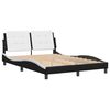 vidaXL Bed Frame without Mattress "Zadar" Black and White 140x190 cm Faux Leather