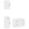 vidaXL 3 Piece Bathroom Cabinet Set HOORN High Gloss White