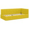 vidaXL Corner Bed Frame with Headboard Yellow 100 cm x 200 cm Velvet