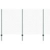 vidaXL Chainlink Fence with Post 25 x 1.4 m PVC-Coated Steel Green