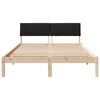 vidaXL Bed frame Brown and black 135 x 190 cm Solid pine wood