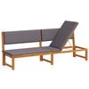 vidaXL Sun Lounger Reclining Brown 200 x 57 x 75cm Solid Acacia wood
