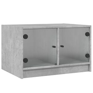 vidaXL Coffee Table with Glass Doors Concrete Grey 68x50x42 cm