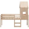 vidaXL High Sleeper Bed without Mattress 90x200 cm Solid Wood Pine