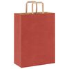 vidaXL Paper Bags 250 pcs with Handles Red 26x12x35 cm