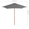 vidaXL Garden Parasol with Wooden Pole 270 cm Anthracite