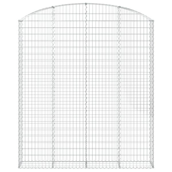 vidaXL Arched Gabion Basket 200x30x220/240 cm Galvanised Iron
