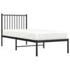 vidaXL Metal Bed Frame without Mattress with Headboard Black 75x190cm