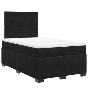 vidaXL Box Spring Bed with Mattress Black 120x200 cm Velvet