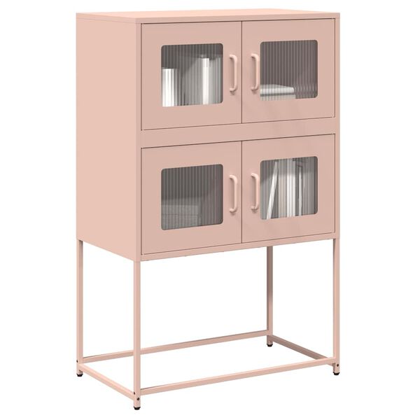 vidaXL Highboard Pink 68x39x107 cm Steel