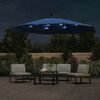 vidaXL Cantilever Garden Parasol with LED Lights Azure Blue 350 cm